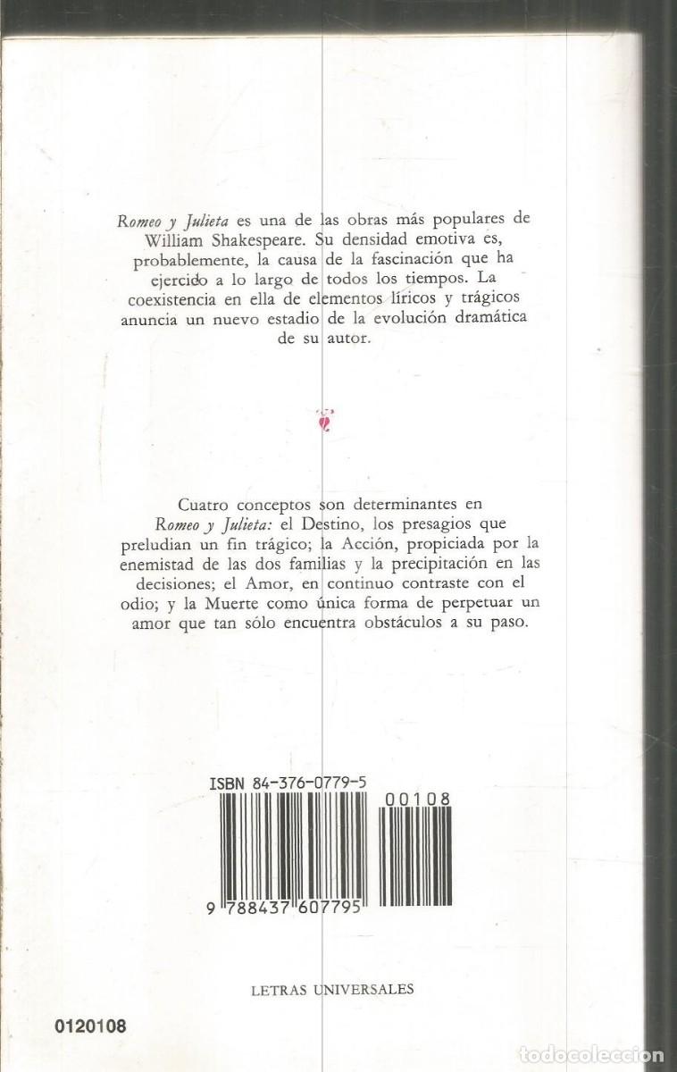 Libros de segunda mano: WILLIAM SHAKESPEARE. ROMEO Y JULIETA. CATEDRA. - Foto 2