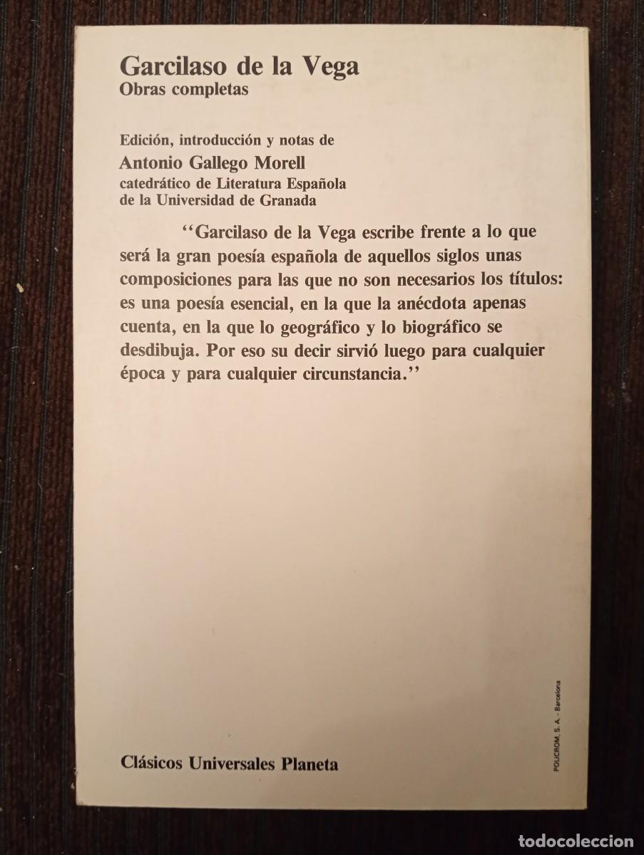 Libros de segunda mano: Garcilaso de la Vega. Obras completas - Foto 2