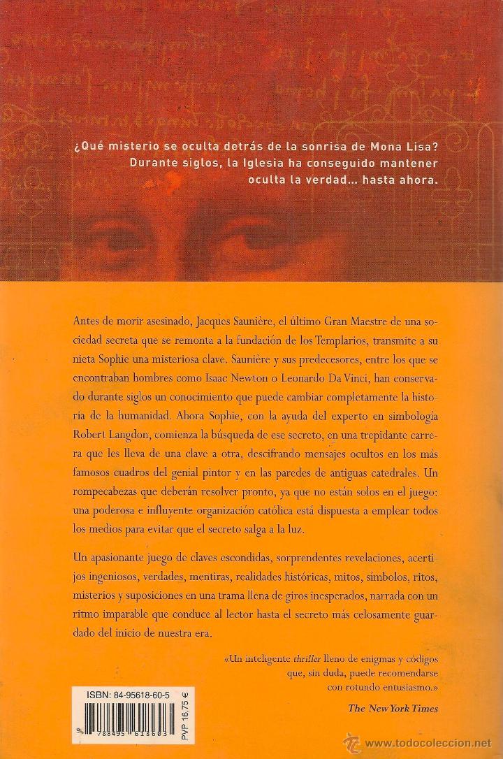 Libros de segunda mano: El c&oacute;digo Da Vinci / Dan Brown - Foto 2