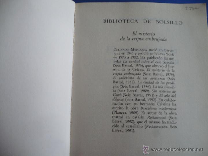 Libros de segunda mano: LIBRO - EL MISTERIO DE LA CRIPTA EMBRUJADA - EDUARDO MENDOZA - Foto 2