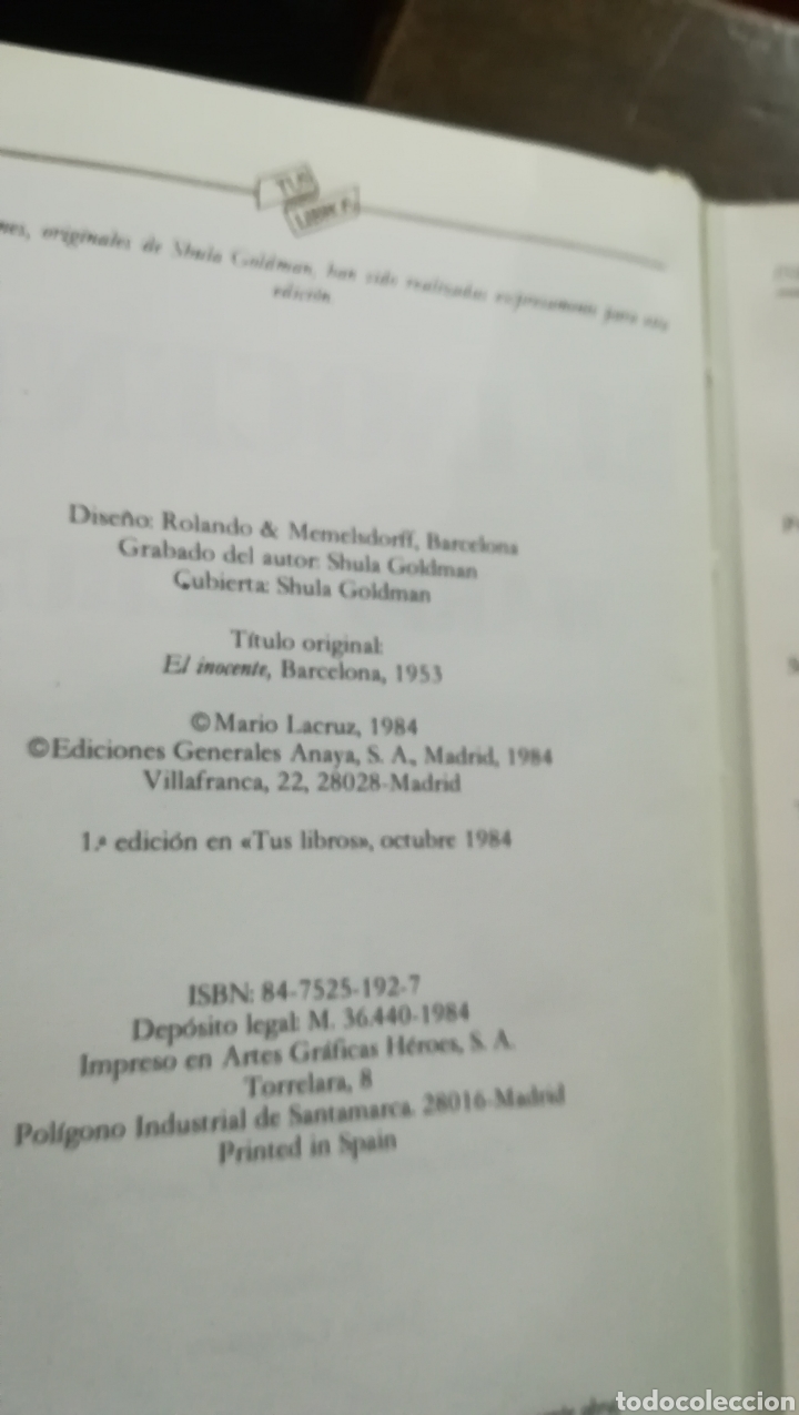 Libros de segunda mano: El Inocente - Foto 2