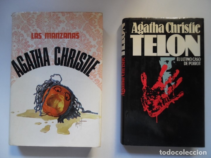 Libros de segunda mano: Agatha Christie.2 tomos tapa dura: Tel&oacute;n.Ultimo caso de H&eacute;rcules Poirot (1975) + Las manzanas (1970)