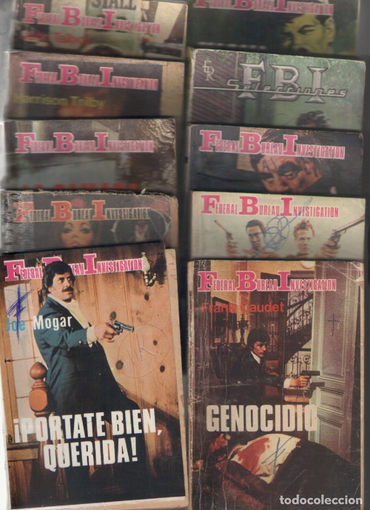 Libros de segunda mano: LOTE DE 10 NOVELAS POLICIACAS del fbi-A&Ntilde;O 1985 APROXIMADO,BOLSILIBROS,TAMA&Ntilde;O BOLSILLO,VARIADAS,1&ordm; LO