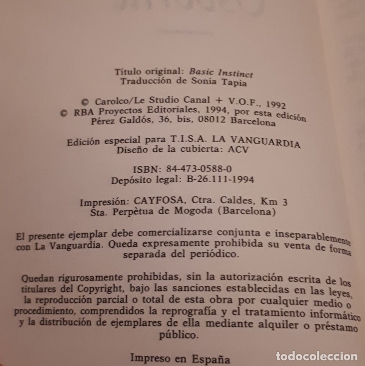 Libros de segunda mano: Instinto b&aacute;sico &ndash; Richard Osborne - Foto 2