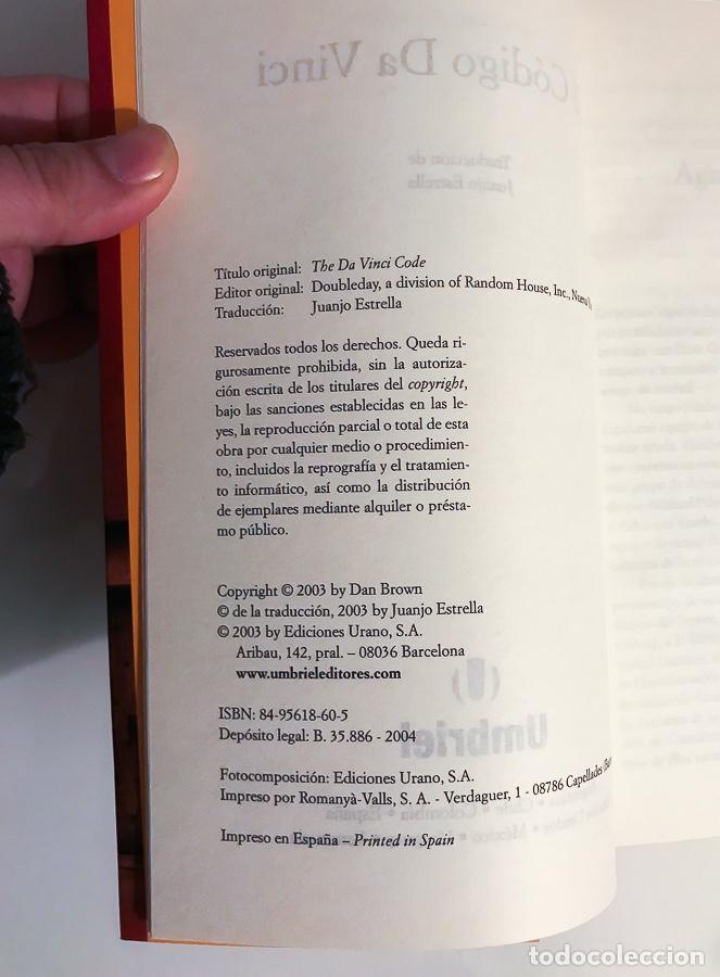 Libros de segunda mano: EL C&Oacute;DIGO DA VINCI - DAN BROWN - UMBRIEL - Foto 4