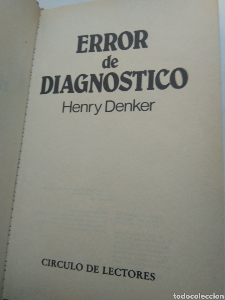 Libros de segunda mano: ERROR DE DIAGN&Oacute;STICO/HENRY DENKER - Foto 3