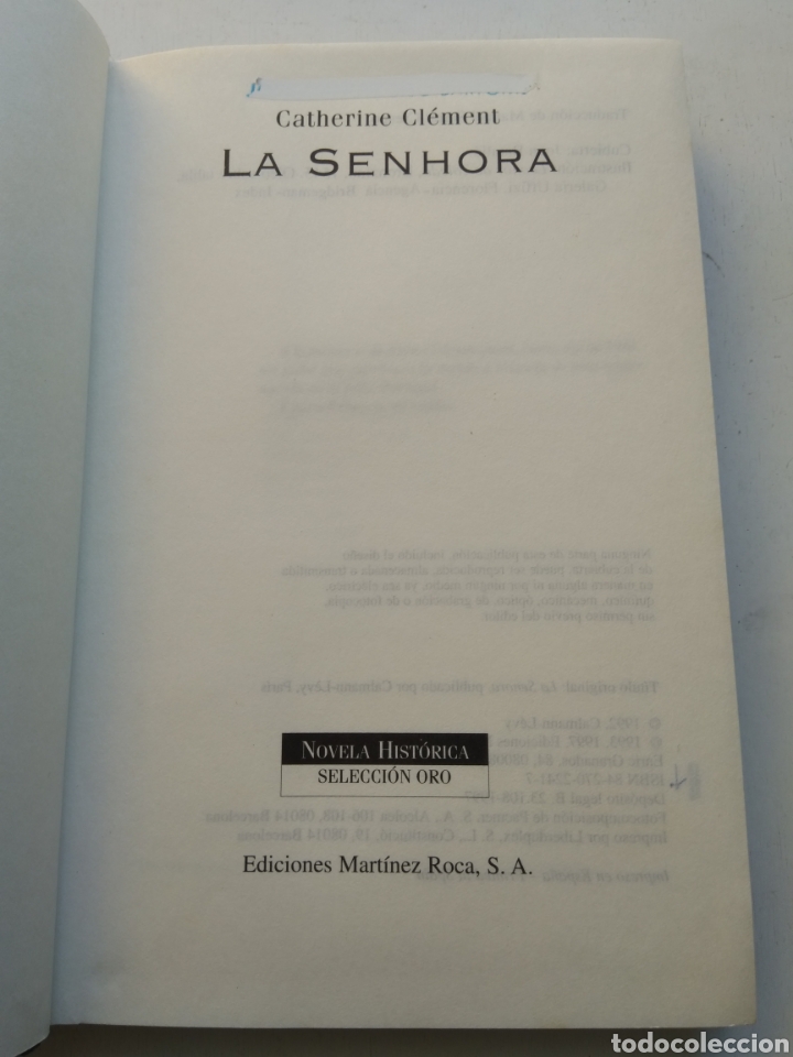 Libros de segunda mano: LA SENHORA/CATHERINE CLEMENT - Foto 3