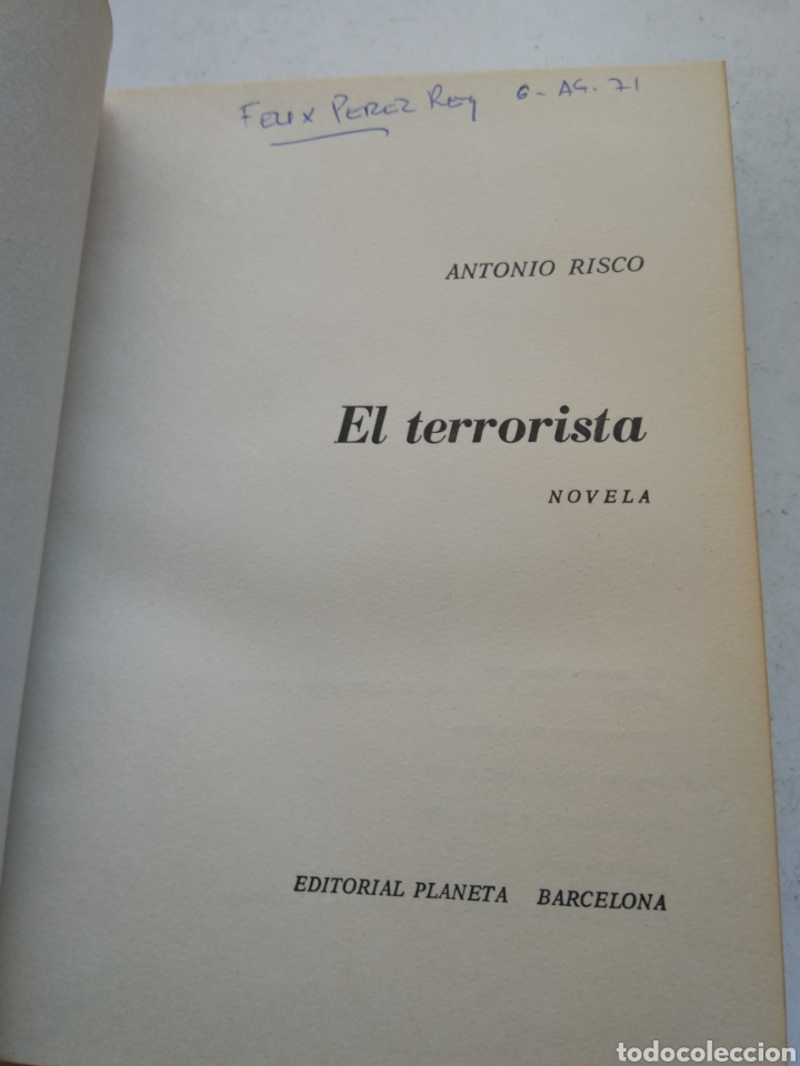 Libros de segunda mano: EL TERRORISTA/ANTONIO RISCO - Foto 2