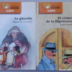 Libros de segunda mano: LOTE Nº 47 DOS LIBROS LA GITANILLA DE CERVANTES Y EL CRIMEN DE LA HIPOTENUSA DE TEXIDOR