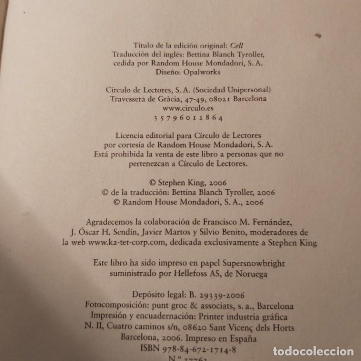 Libros de segunda mano: Stephen King. Cell. Circulo de lectores. 2006. - Foto 4