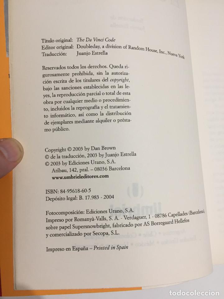 Libros de segunda mano: El c&oacute;digo Da Vinci - Dan Brown - Foto 2