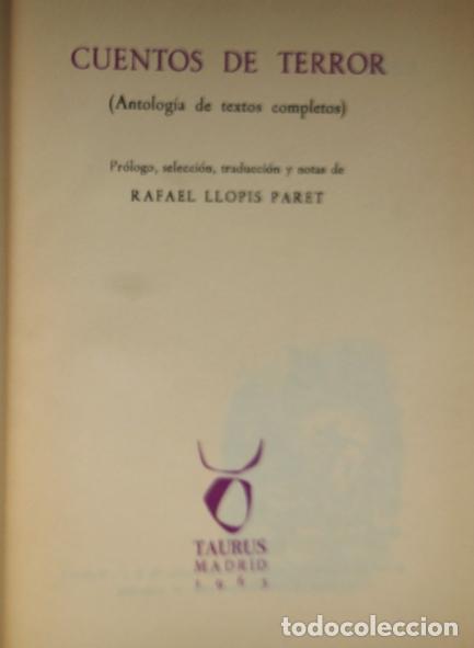 Libros de segunda mano: VV. AA: Cuentos de terror. - Foto 2