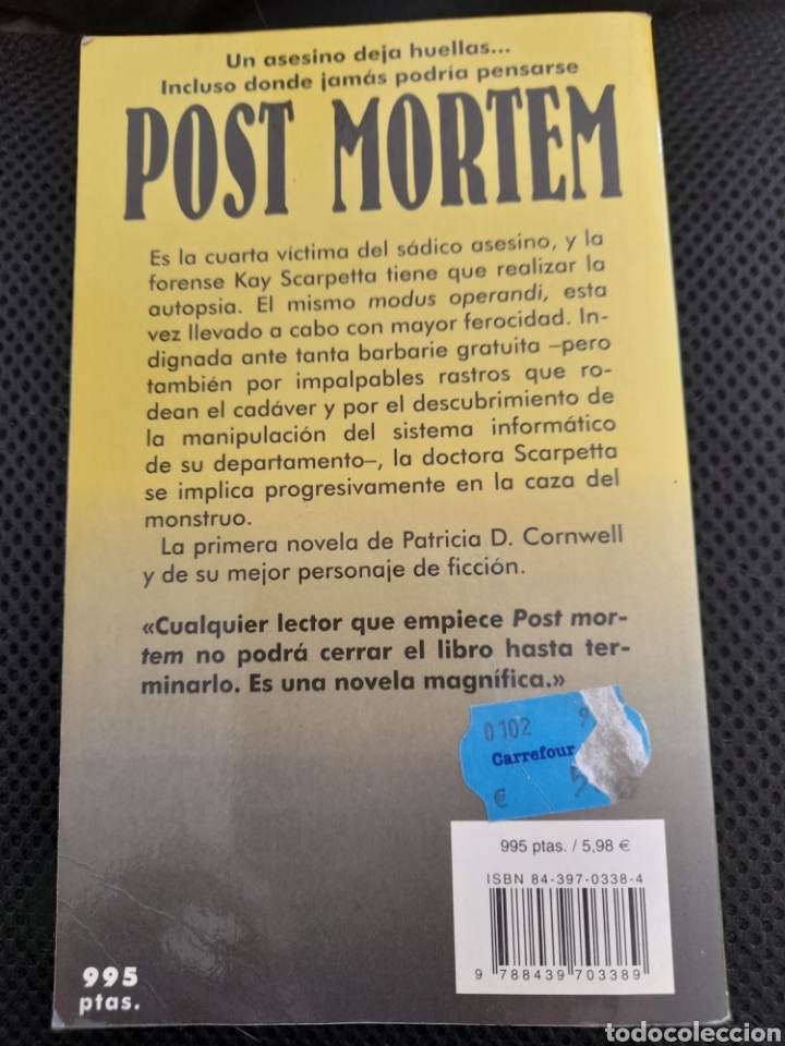 Libros de segunda mano: Post mortem. Patricia D. Cornwell - Foto 2