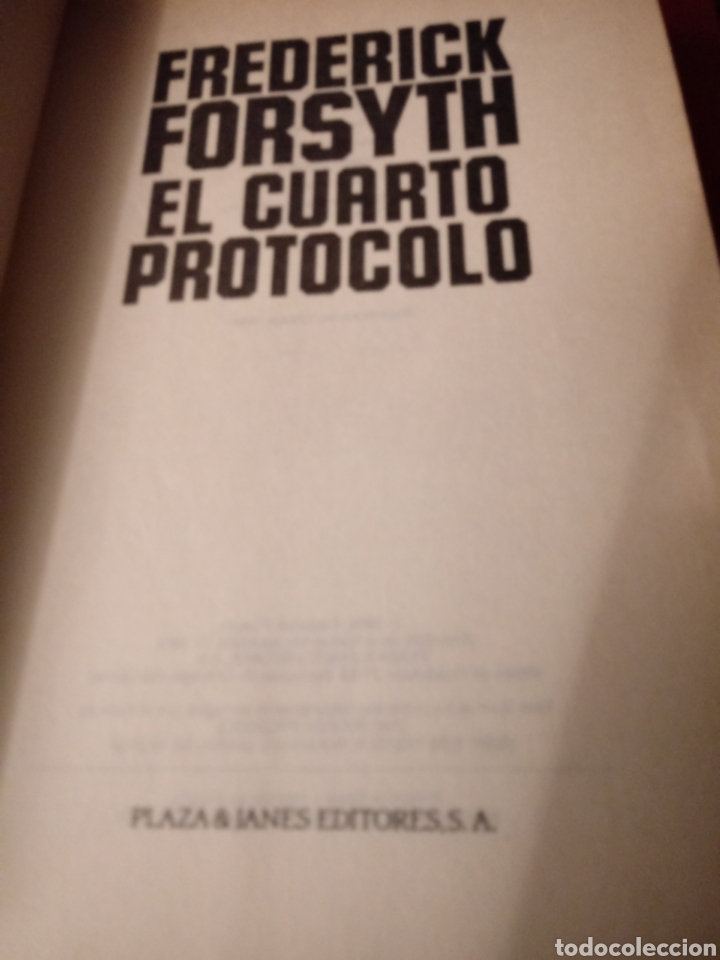 Libros de segunda mano: El Cuarto Protocolo de Frederick Forsyth - Foto 3