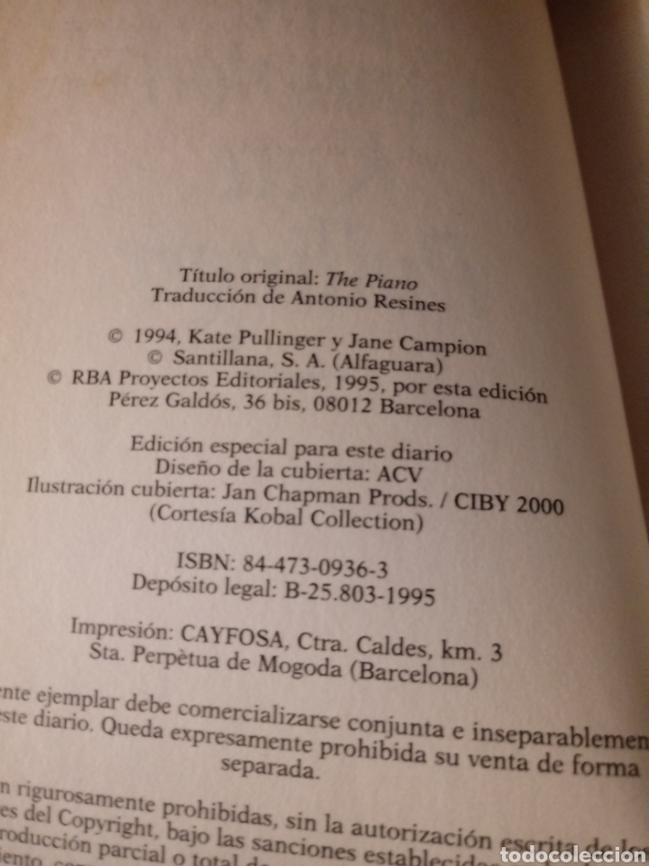 Libros de segunda mano: El Piano de Jane Campion y Kate Pullinger - Foto 4