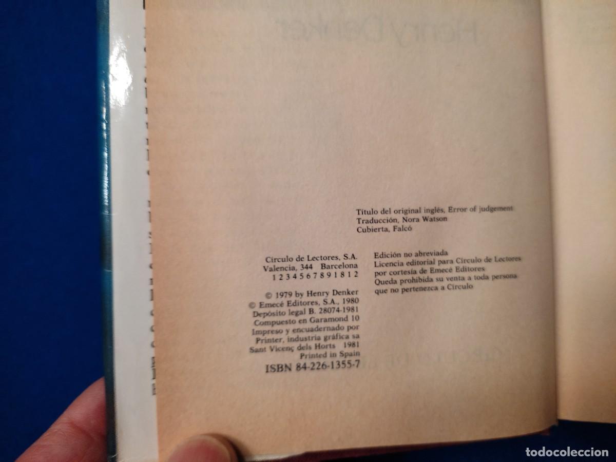 Libros de segunda mano: Error de Diagn&oacute;stico Henry Denker C&iacute;rculo de Lectores 1981 - Foto 7