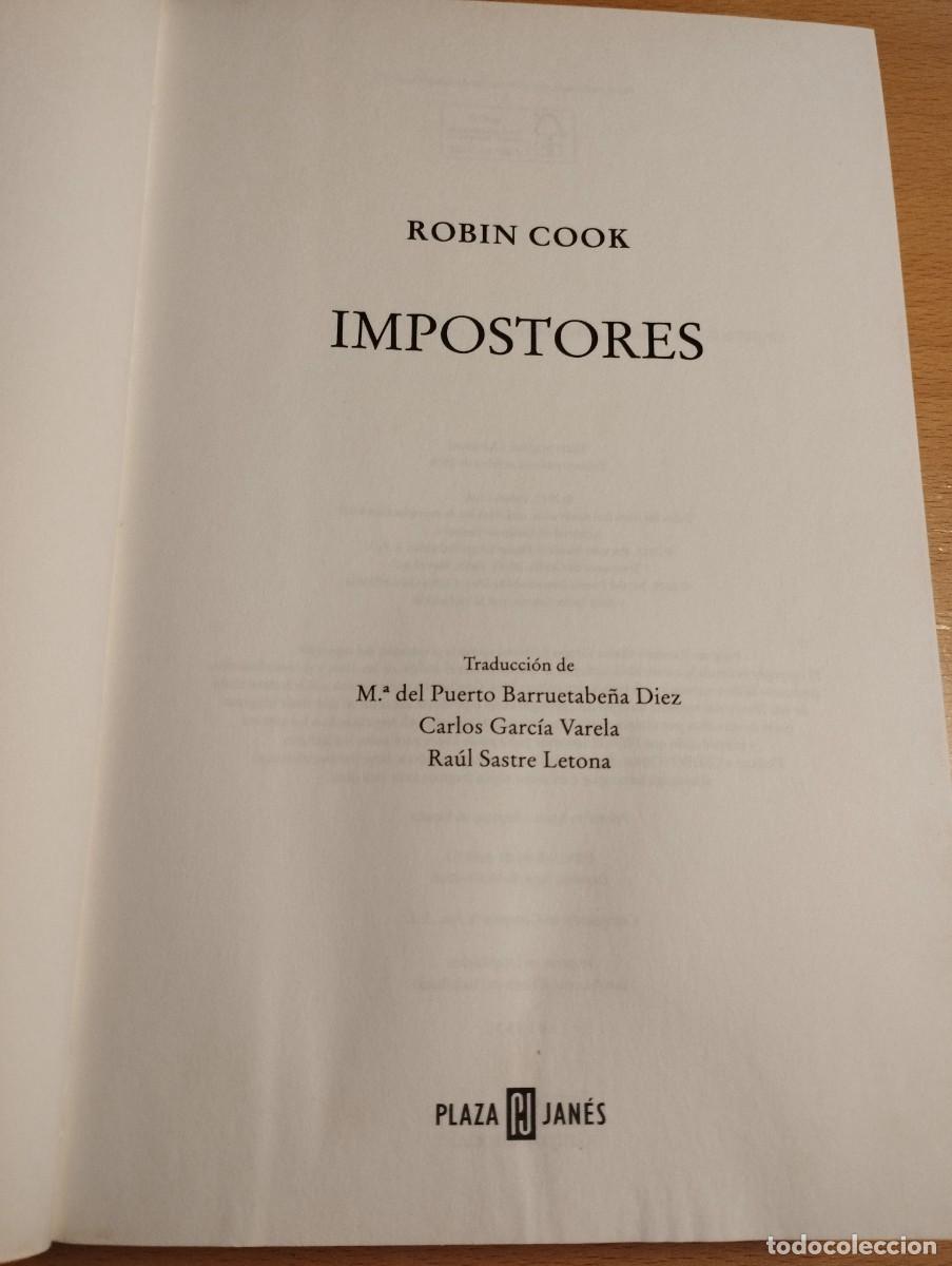 Libros de segunda mano: IMPOSTORES (ROBIN COOK) - Foto 2