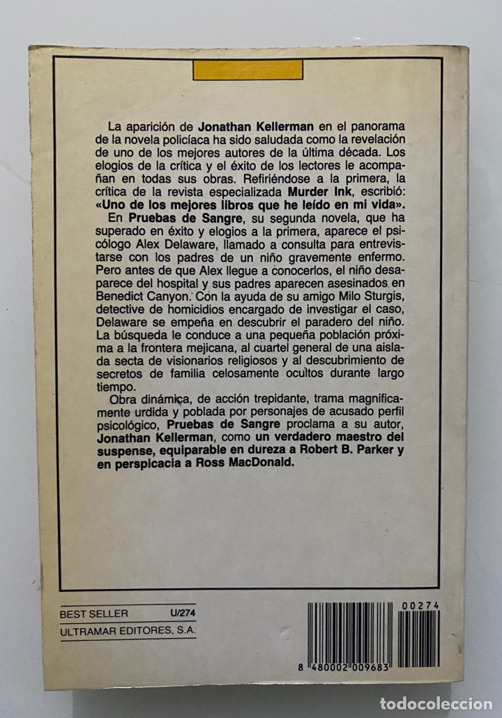 Libros de segunda mano: Pruebas de sangre - KELLERMAN, Jonathan - Foto 2