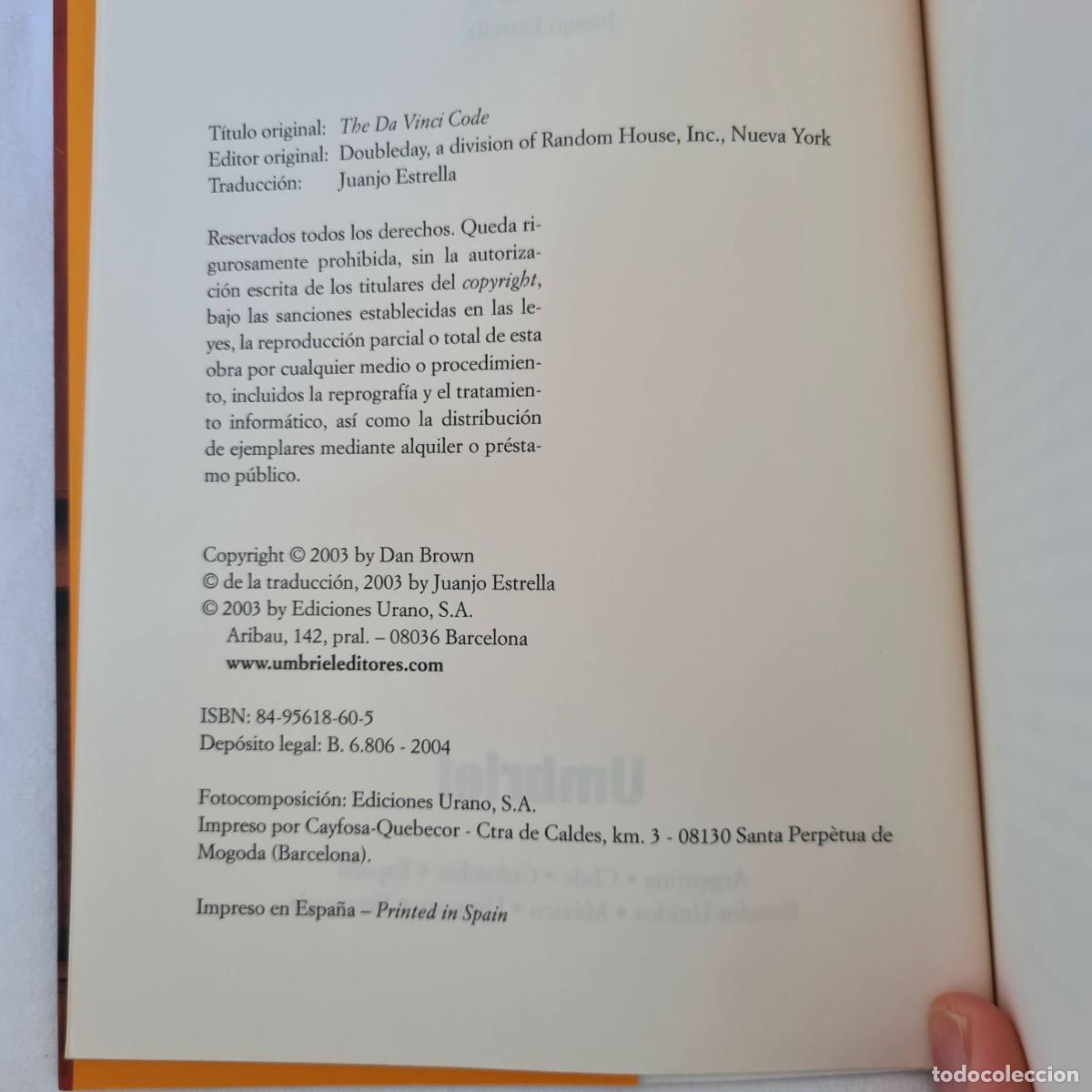 Libros de segunda mano: El C&oacute;digo da Vinci. Dan Brown - Foto 4