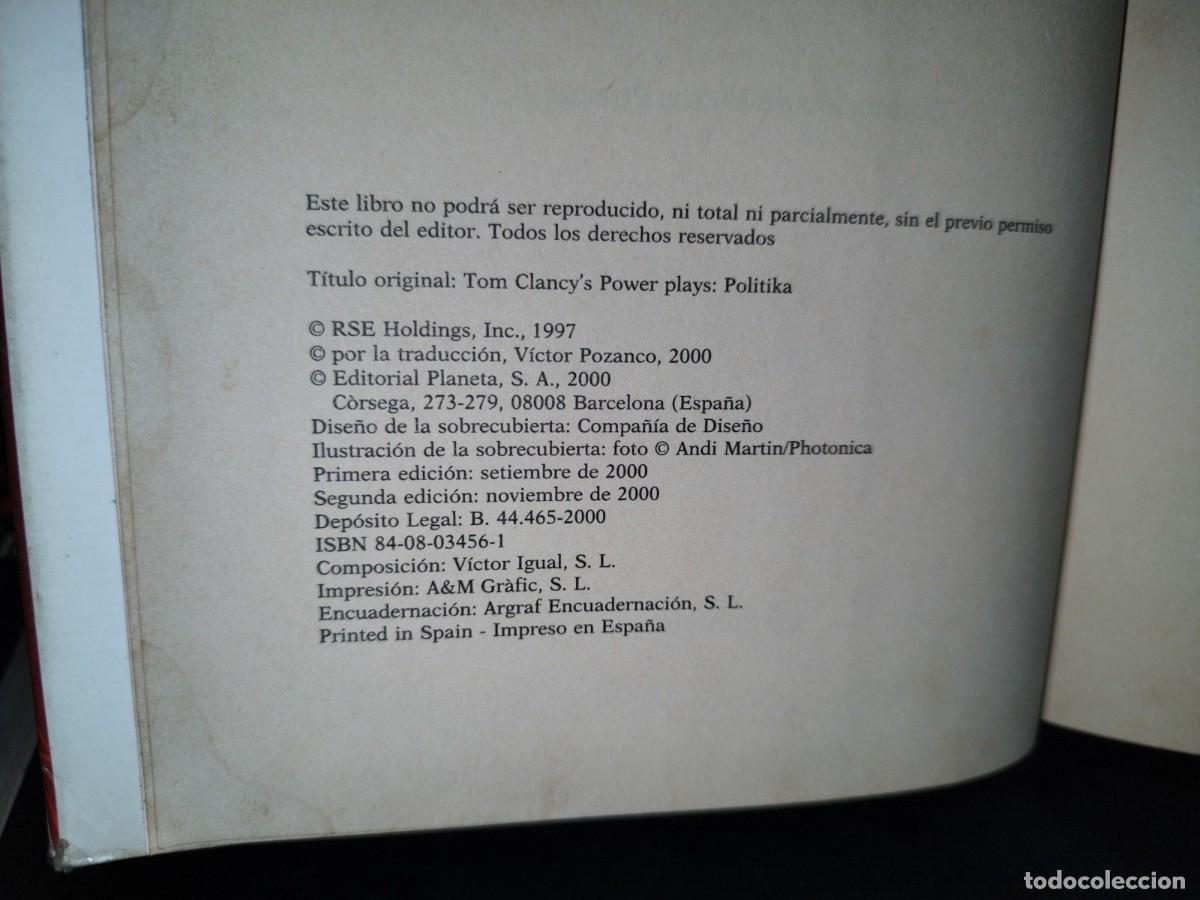 Libros de segunda mano: 55- TOM CLANCY: JUEGOS DE PODER. POLITIKA - Foto 6