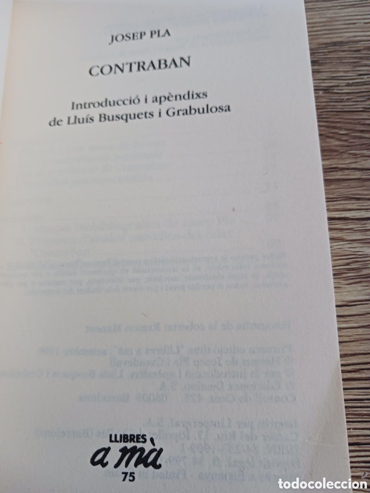 Libros de segunda mano: Contraban de Josep Pla - Foto 2