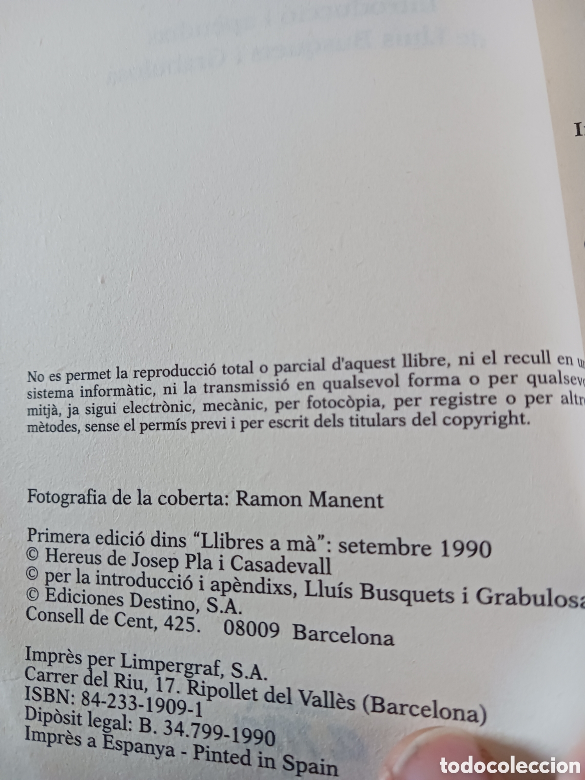 Libros de segunda mano: Contraban de Josep Pla - Foto 3