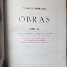 Libros de segunda mano: GEORGE SIMENON OBRAS IX MAIGRET COLECCIÓN LINCE ASTUTO EDITORIAL AGUILAR 1958. Lote 389331269