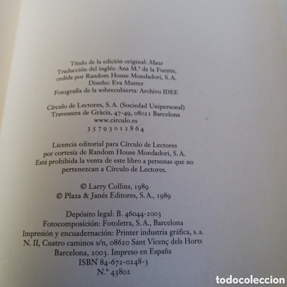 Libros de segunda mano: Laberinto de Larry Collins - Foto 5