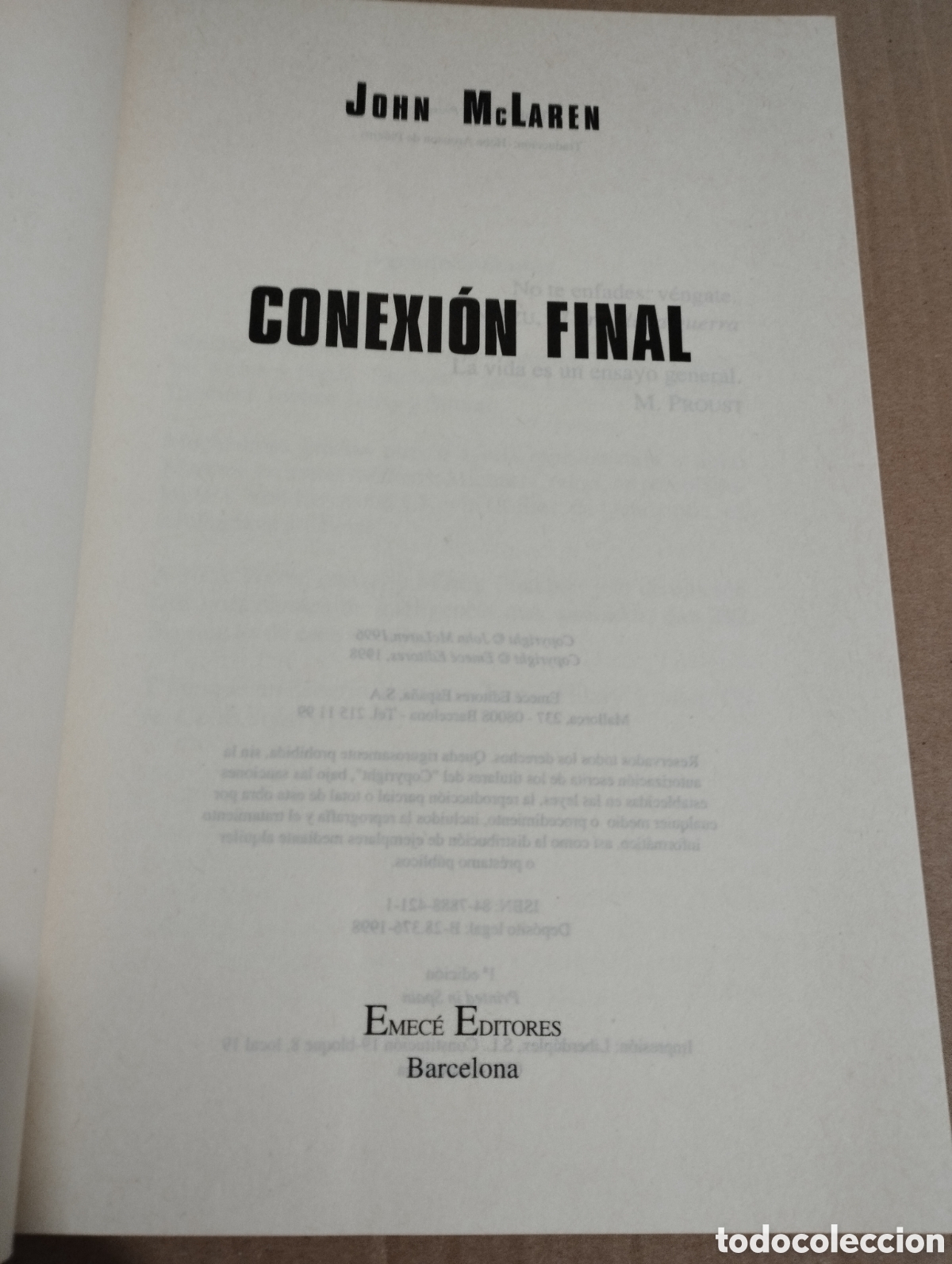 Libros de segunda mano: CONEXI&Oacute;N FINAL (JOHN MCLAREN) - Foto 2