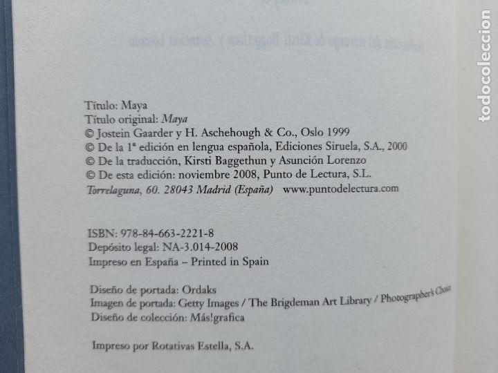 Libros de segunda mano: Maya. Jostein Gaarner. - Foto 4