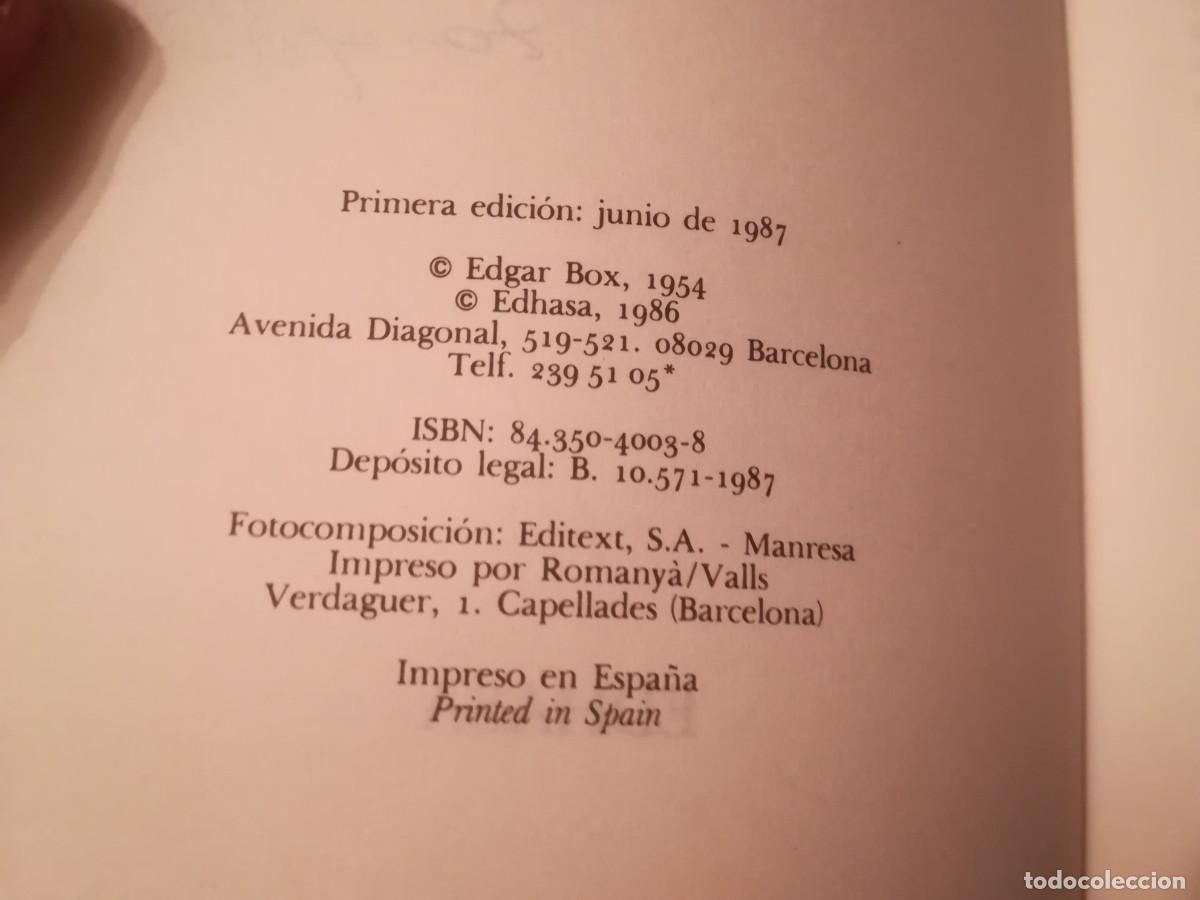Libros de segunda mano: MUERTE IMPROVISADA / EDGAR BOX / CONS479 / EDHASA - Foto 3
