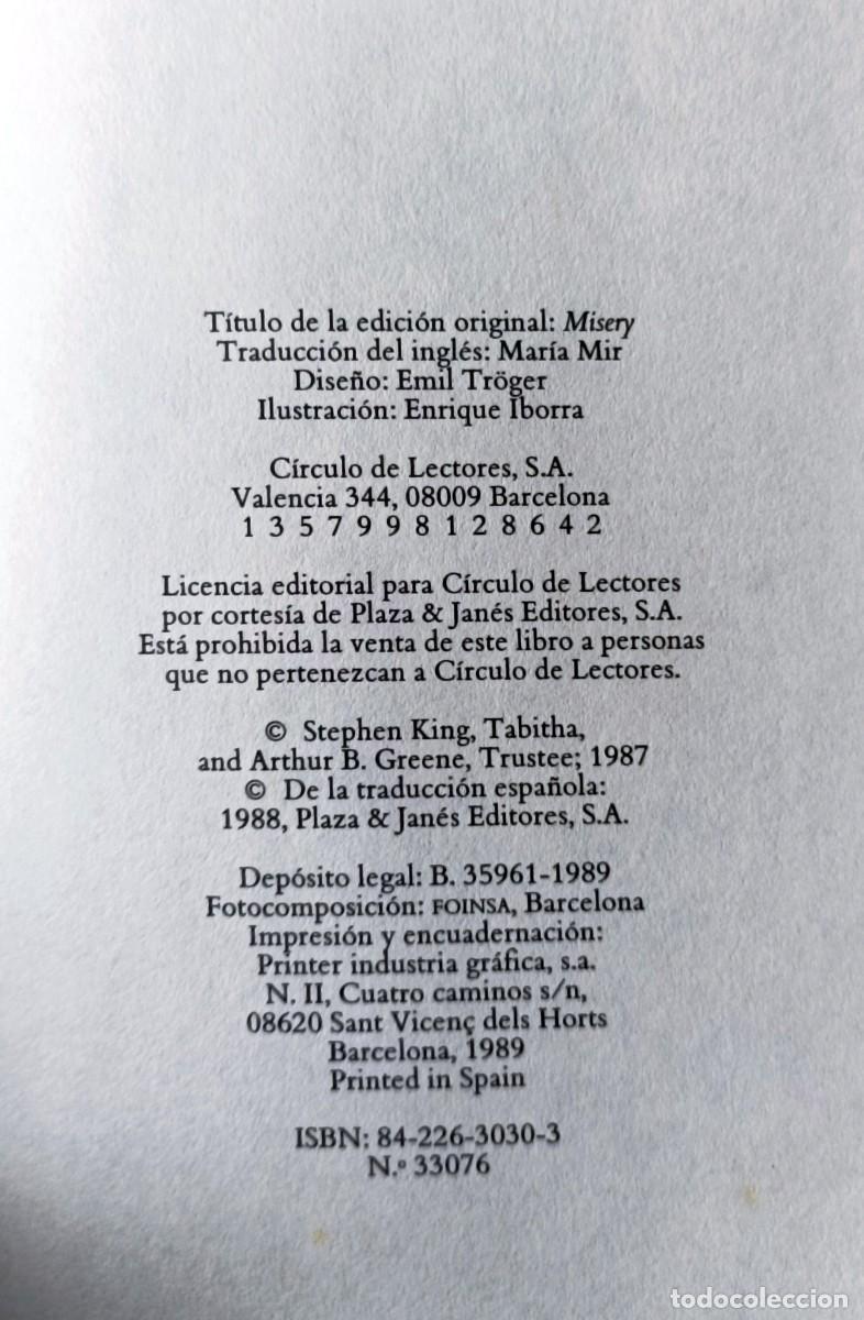 Libros de segunda mano: LIBRO MISERY DE STEPHEN KING - Foto 3