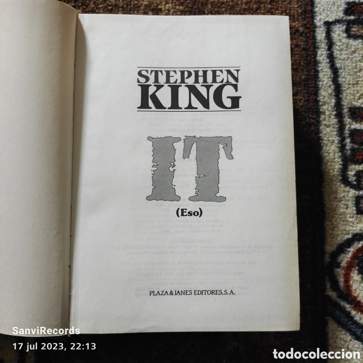 libro stephen king - it (eso) - Acquista Libri usati di horror, mistero e  gialli su todocoleccion