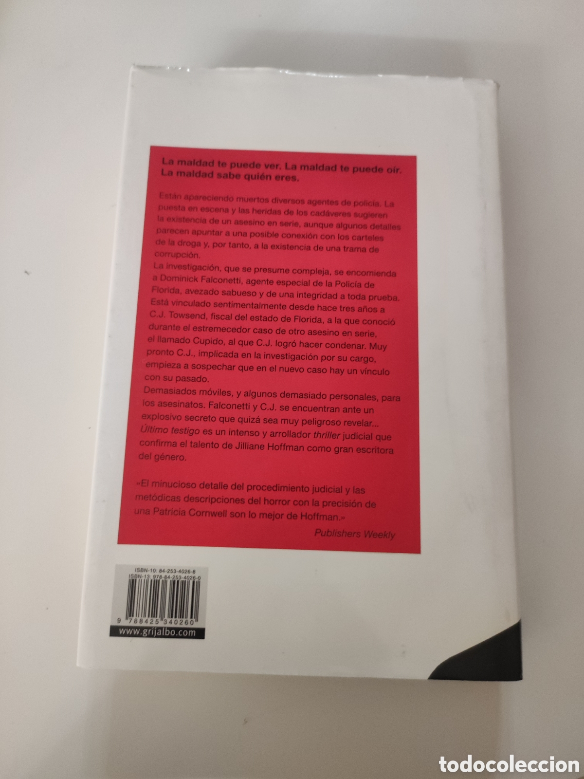 Libros de segunda mano: Ultimo testigo . Jilliane Hoffman - Foto 2