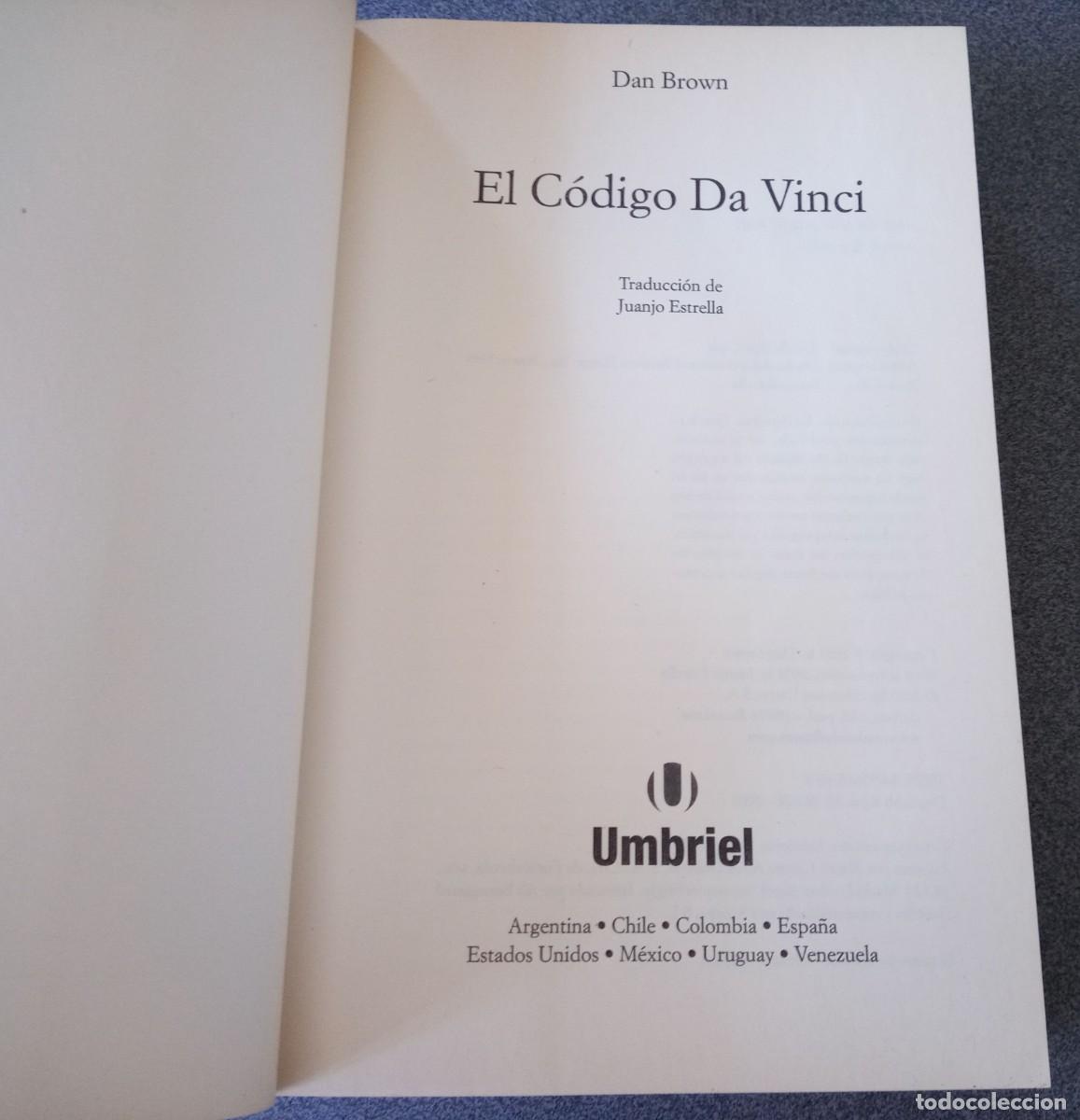 Libros de segunda mano: El C&oacute;digo Da Vinci Dan Brown - Foto 3