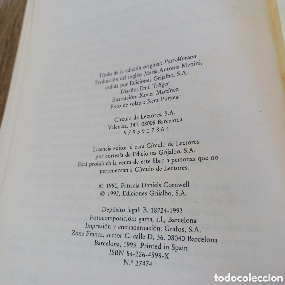 Libros de segunda mano: Post Mortem de Patricia D.Cornwell - Foto 7