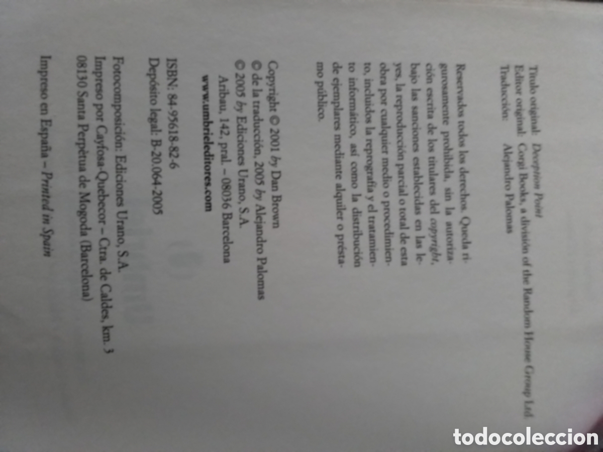 Libros de segunda mano: Libro Dan Brown - Foto 4