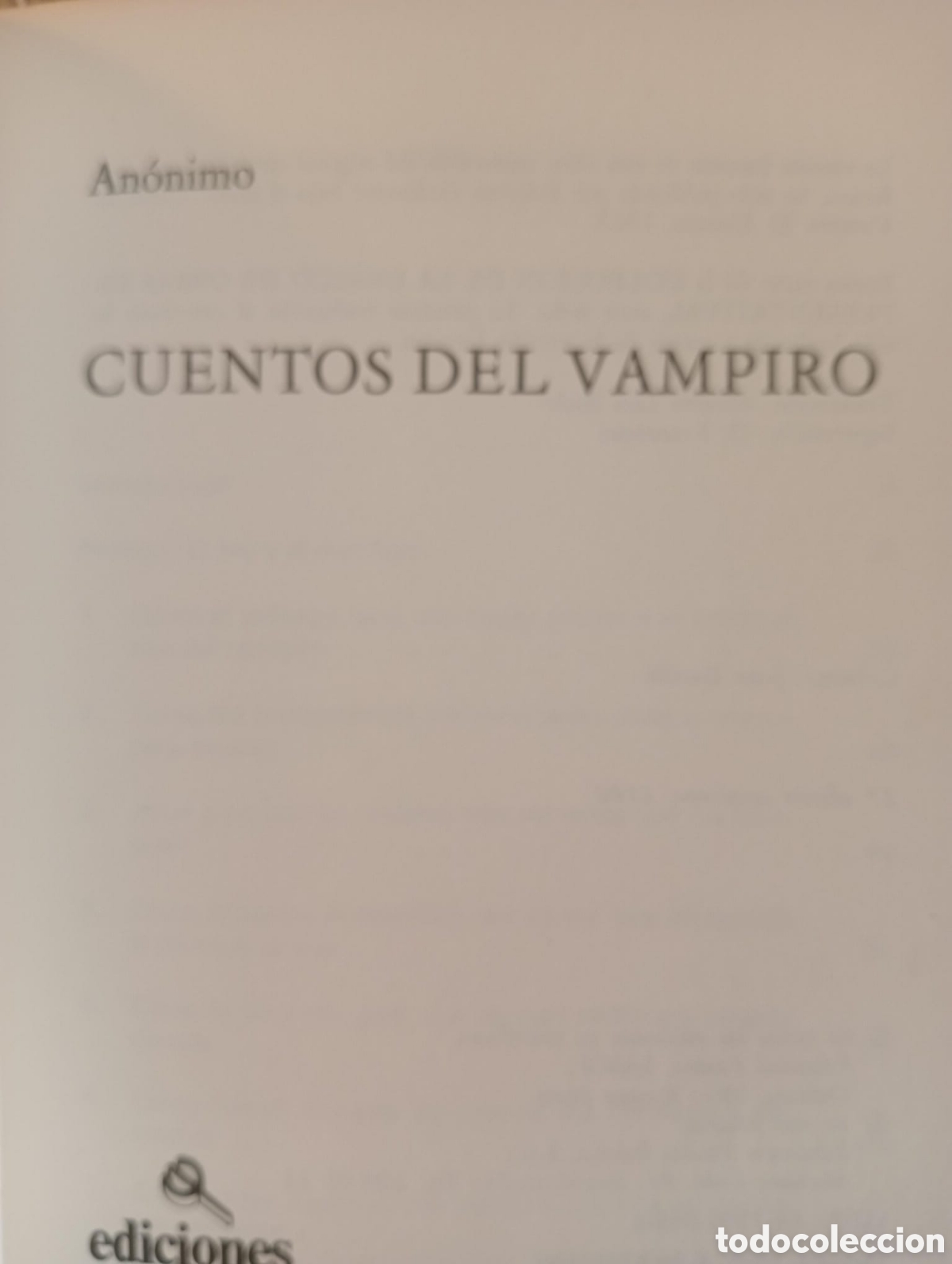 Libros de segunda mano: Cuentos del vampiro. An&oacute;nimo - Foto 2