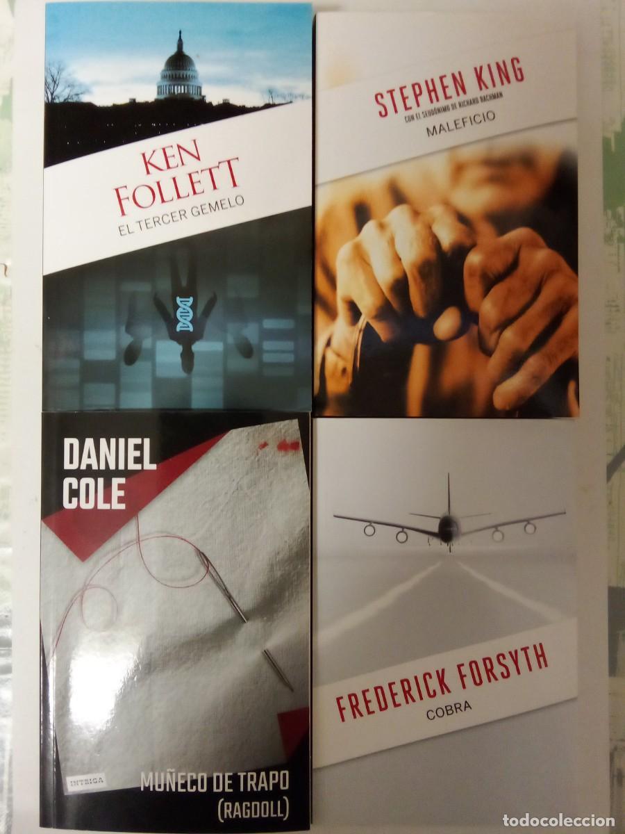 Second hand books: MALEFICIO STEPHEN KING, TERCER GEMELO KEN FOLLET, COBRA FREDERICK FORSYTH, MU&Ntilde;ECO TRAPO DANIEL COLE
