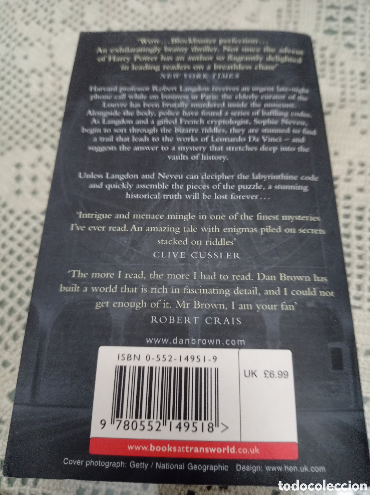Libros de segunda mano: THE DA VINCI CODE,DAN BROWN(EDICION INGL&Eacute;S) - Foto 2