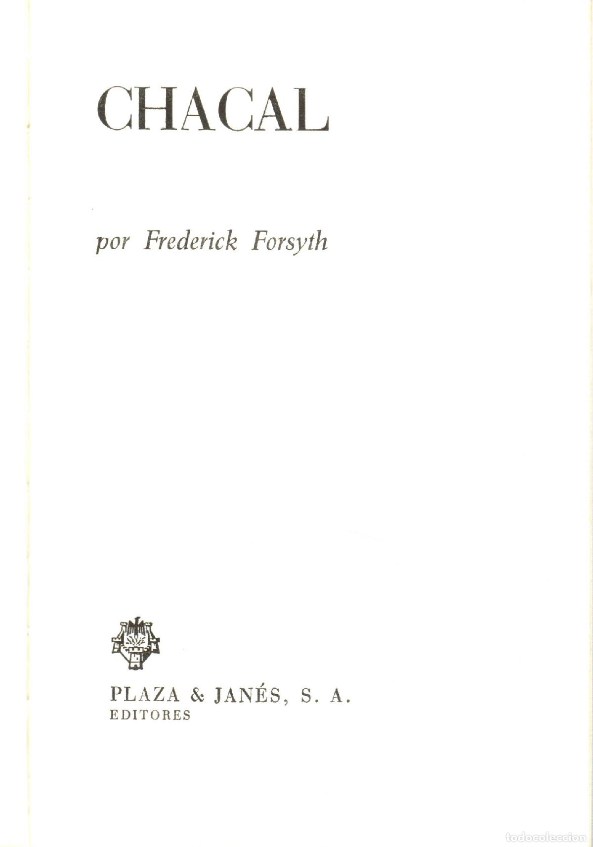 Libros de segunda mano: Chacal - Forsyth, Frederick - Foto 1