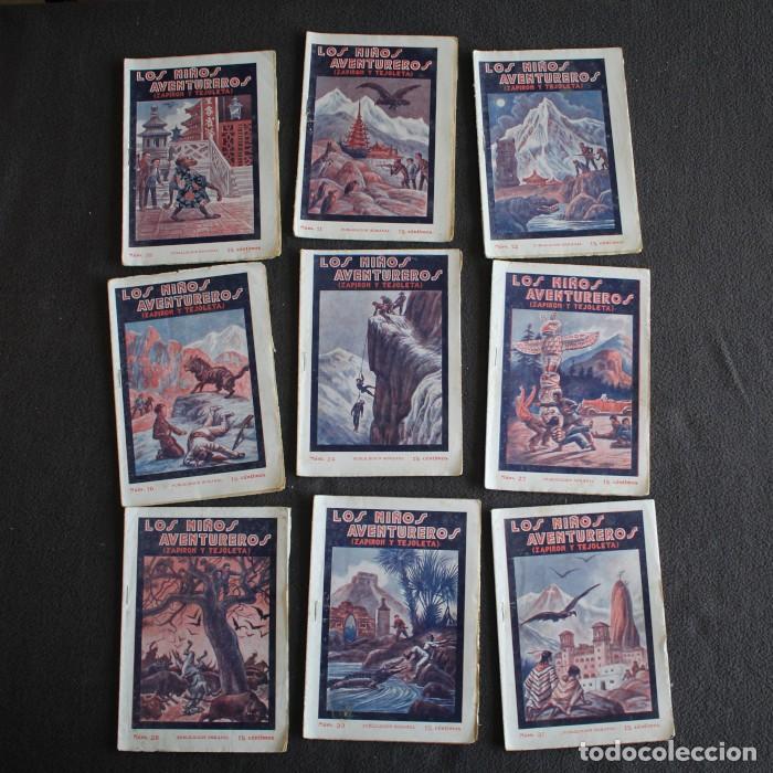 Libros de segunda mano: LOTE 14 FOLLETINES LOS NI&Ntilde;OS AVENTUREROS ZAPIRON Y TEJOLETA, EDITORIAL GUERRA PULP 10 11 12 16 24 27
