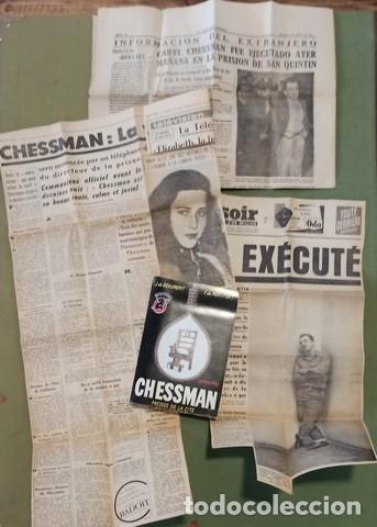 Libros de segunda mano: J. de BEAUMONT y F. de MONFORT: LE MYSTERE CHESSMAN. Con recortes de prensa 1960 sobre su ejecuci&oacute;n