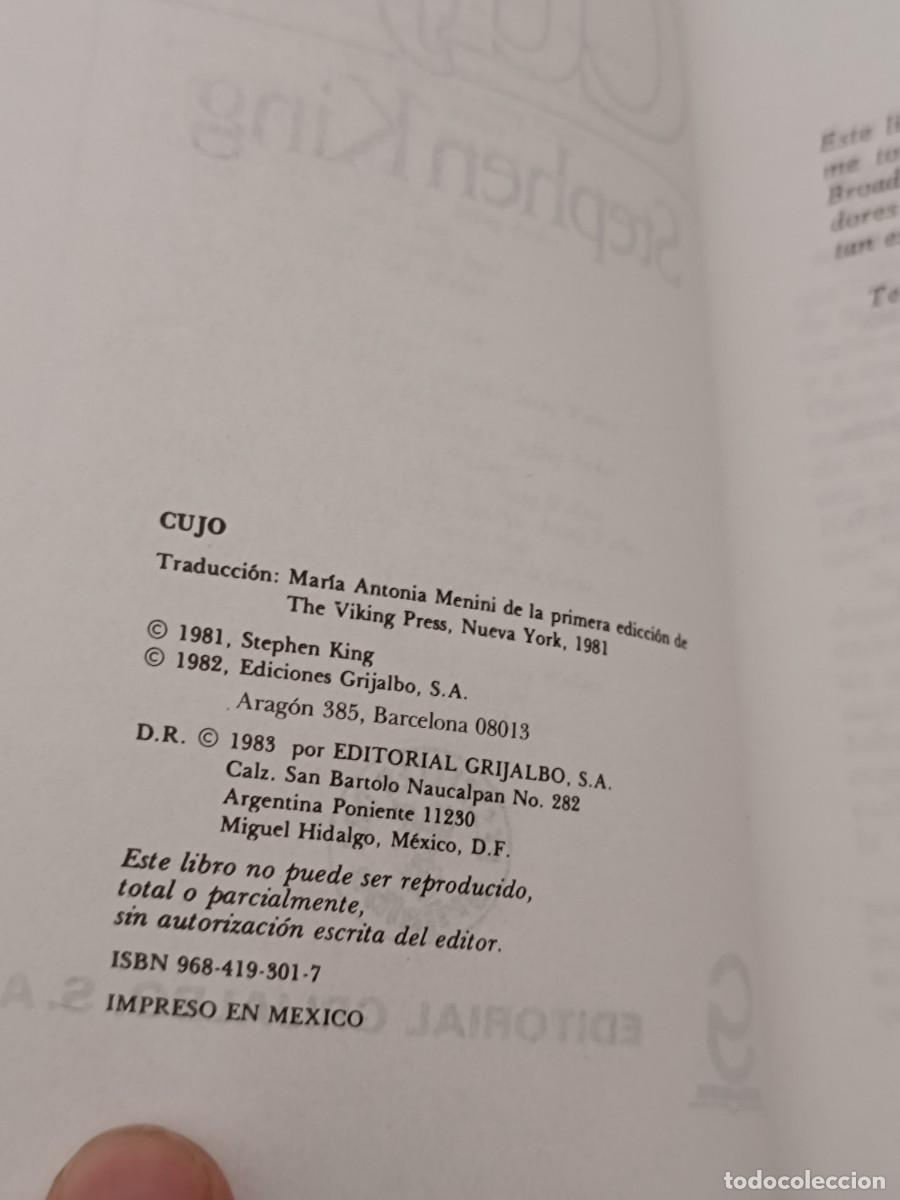 Libros de segunda mano: Cujo de Stephen King - Foto 6