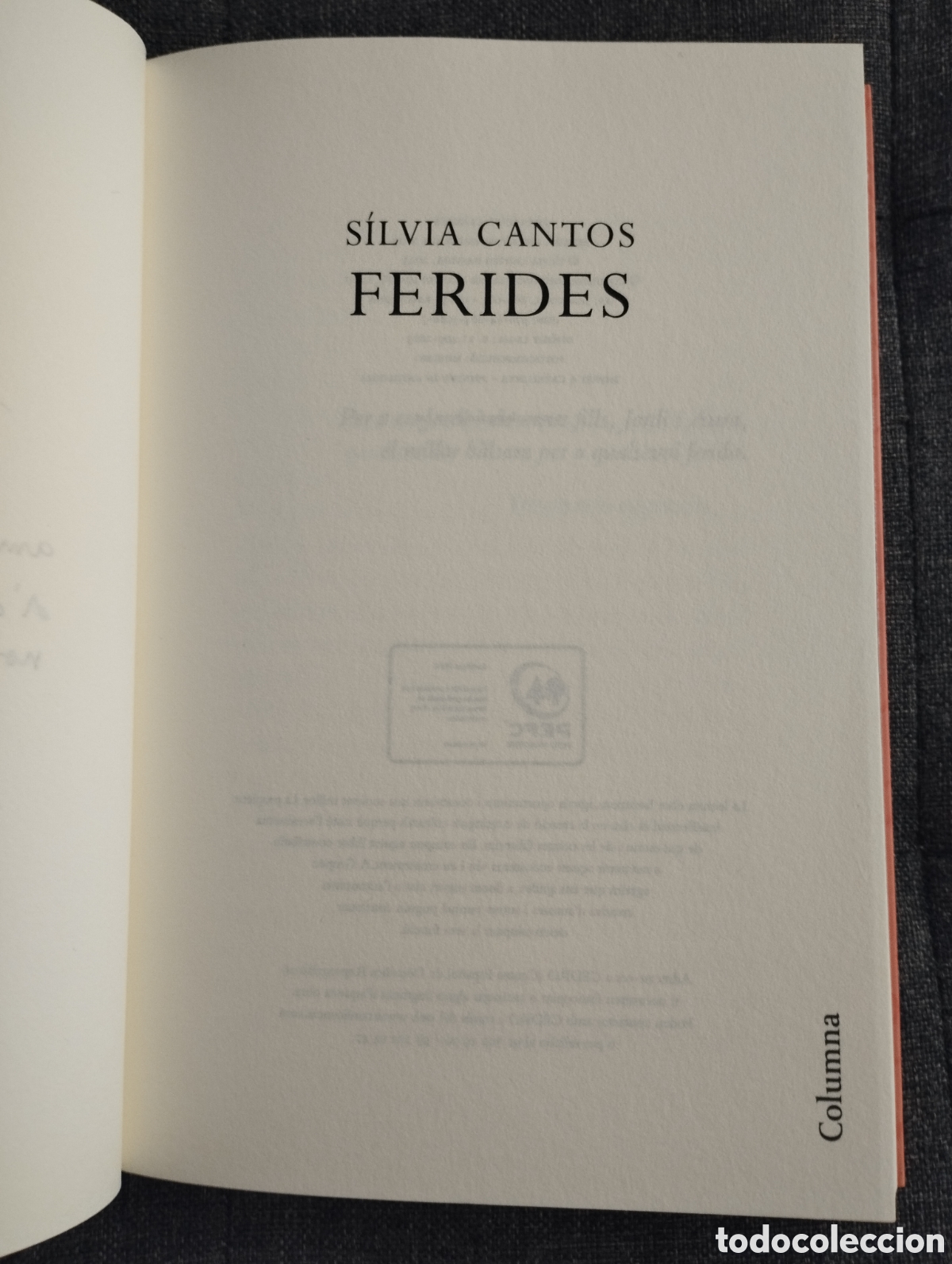 Libros de segunda mano: FERIDES (S&Iacute;LVIA CANTOS) - Foto 2