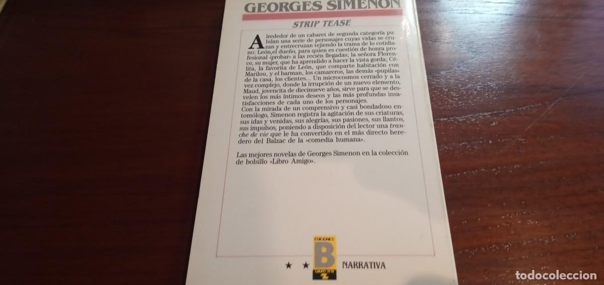 Libros de segunda mano: Strip tease Simenon Ediciones B - Foto 2