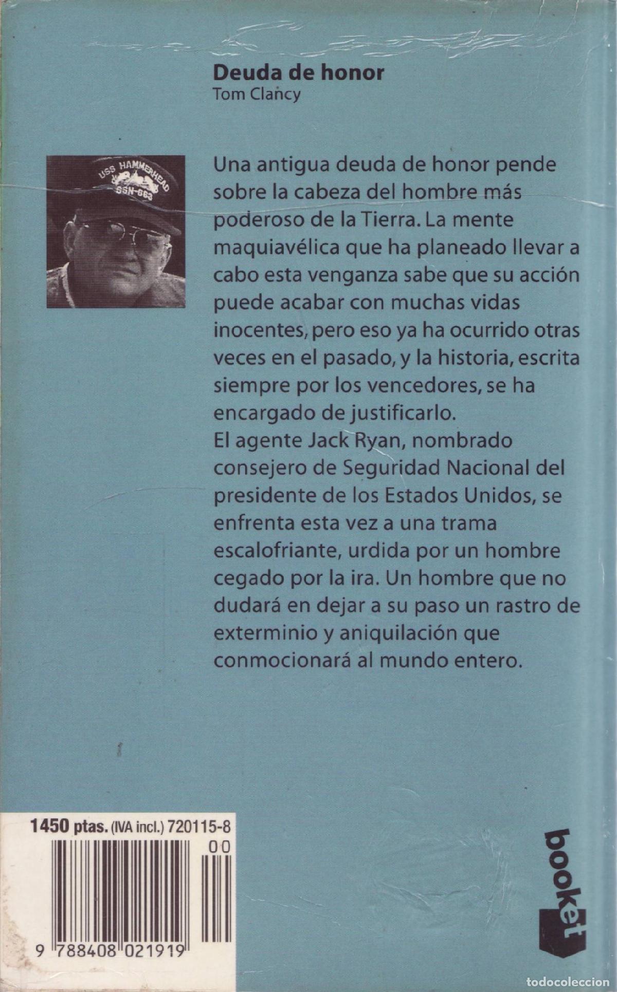 Libros de segunda mano: Deuda de honor - Clancy, Tom - Foto 2
