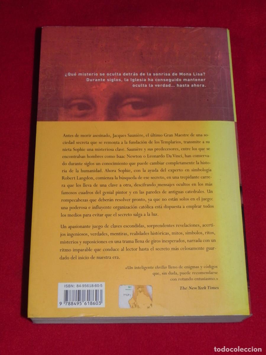 Libros de segunda mano: El C&oacute;digo Da Vinci - Dan Brown - Ediciones Urano S.A. 2003. - Foto 2