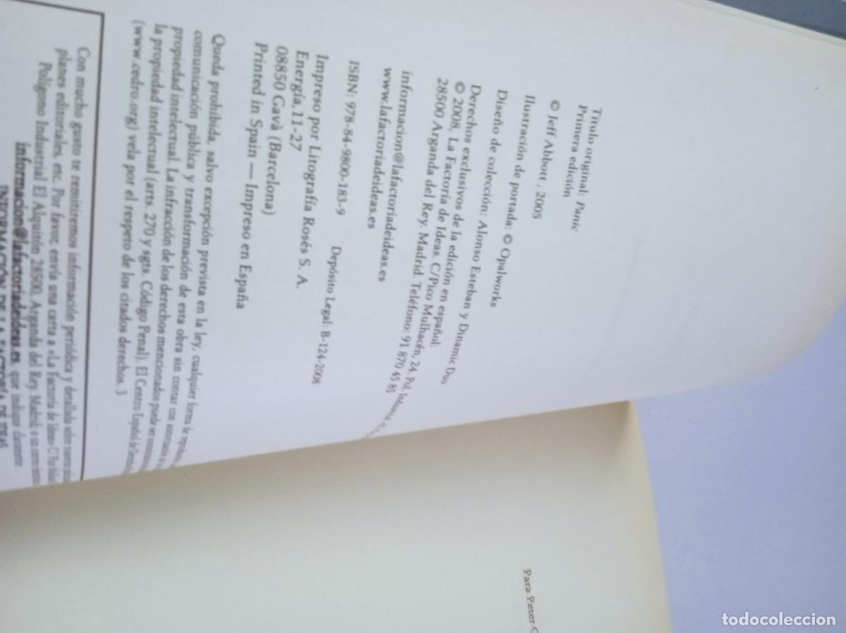 Libros de segunda mano: P&Aacute;NICO Jeff Abbott 1&ordf; Edici&oacute;n - Foto 5