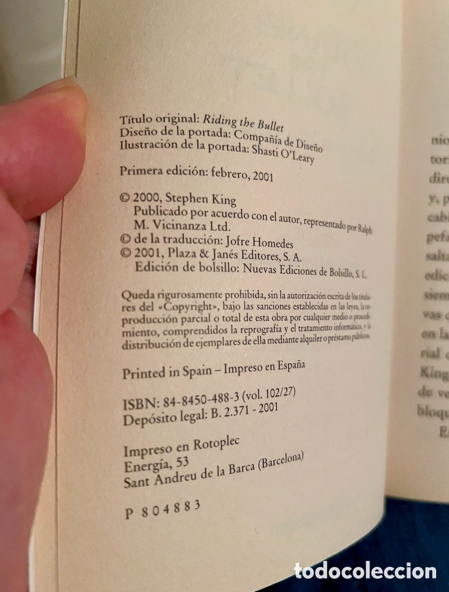 Libros de segunda mano: Montado en la bala - Stephen King - Foto 3